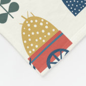 北欧美術インスパイアの馬柄。 フリースブランケット (角)