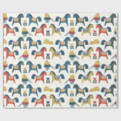北欧美術インスパイアの馬柄。  ラッピングペーパー (フラット)
