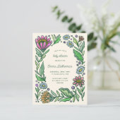 北欧芸術的フォークフローラボーイベビーシャワー ポストカード (スタンド正面)
