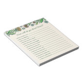 北欧芸術的フローラブライダルシャワーゲーム ノートパッド (アングル)