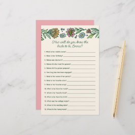 北欧芸術的フローラブライダルシャワーゲーム 便箋