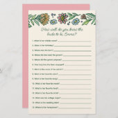 北欧芸術的フローラブライダルシャワーゲーム 便箋 (正面/裏面)