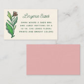 北欧芸術的ブライダルシャワーランジェリーサイズ エンクロージャーカード (正面/裏面)