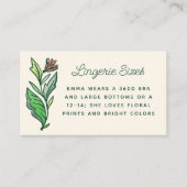 北欧芸術的ブライダルシャワーランジェリーサイズ エンクロージャーカード (正面)