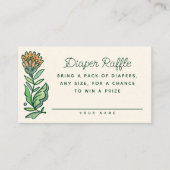 北欧芸術的赤ちゃんシャワーおむつラッフル エンクロージャーカード (正面)