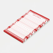 北欧赤と白トインデアプリントパーソナライズされた ポストイット (アングル)