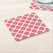 北欧赤と白星 スクエアペーパーコースター (アングル)
