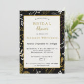 北欧金ゴールドホワ葉イトブライダルシャワー 招待状 (スタンド正面)