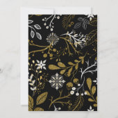 北欧金ゴールドホワ葉イトブライダルシャワー 招待状 (裏面)