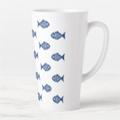 北欧青い魚の柄 カフェラテマグ (右)