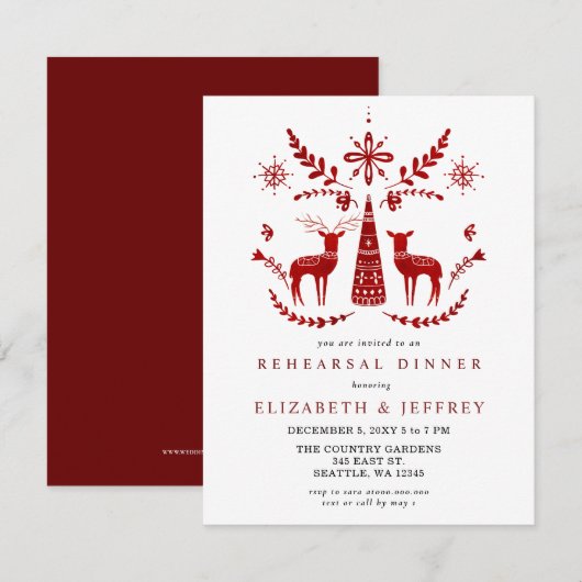 北欧風 バックアンドドー リハーサルディナー 招待状 (正面/裏面)