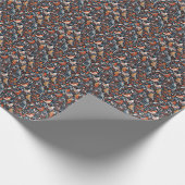 北欧鮮やかフローラ及び鳥柄 ラッピングペーパー (角)