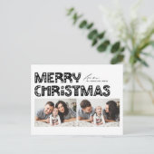 北欧2枚のフォトクリスマス（黒） シーズンポストカード (スタンド正面)