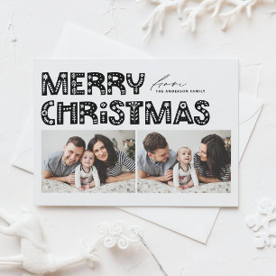 北欧2枚のフォトクリスマス（黒） シーズンポストカード
