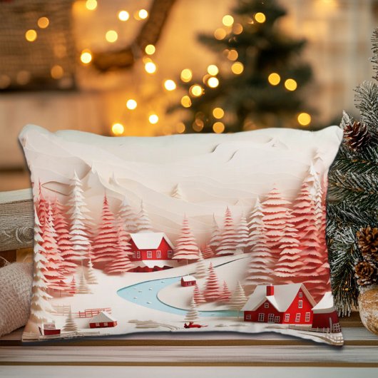 北欧3D冬の風景 アクセントクッション