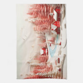 北欧3D冬の風景 キッチンタオル (縦)