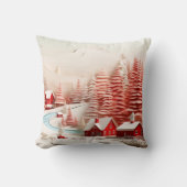 北欧3D冬の風景 クッション (正面)