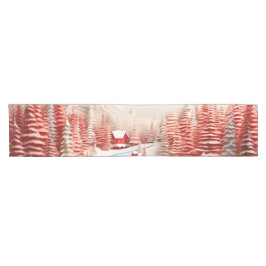 北欧3D冬の風景 ショートテーブルランナー