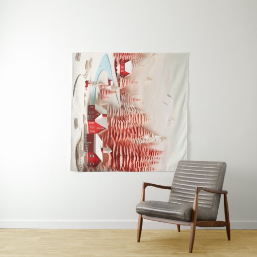 北欧3D冬の風景 タペストリー (インサイチュ(横))