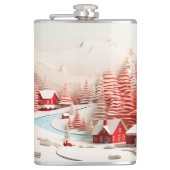 北欧3D冬の風景 フラスク (正面)