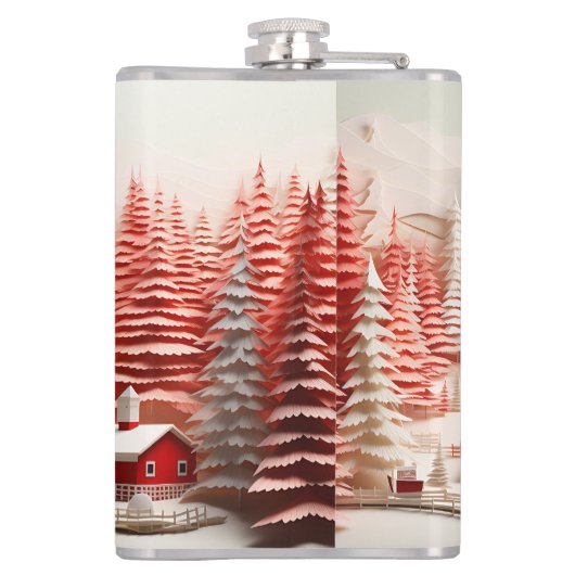 北欧3D冬の風景 フラスク (裏面)