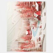 北欧3D冬の風景 フリースブランケット (正面)