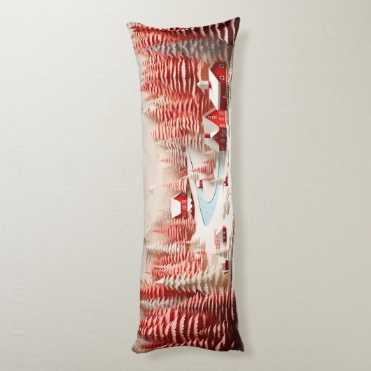 北欧3D冬の風景 ボディピロー (裏面 (縦))