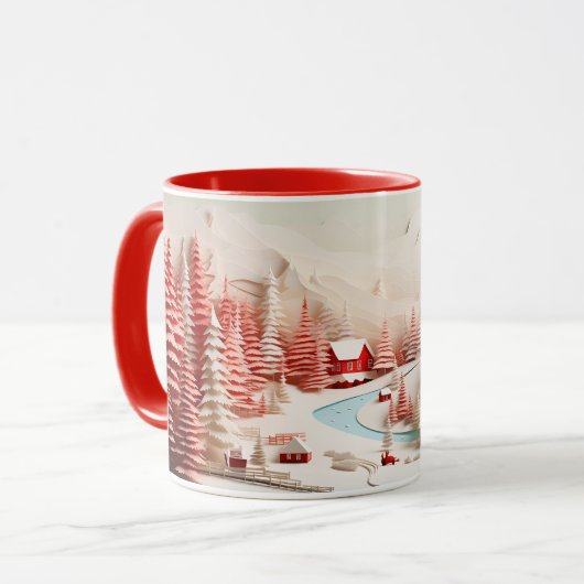 北欧3D冬の風景 マグカップ (正面左)