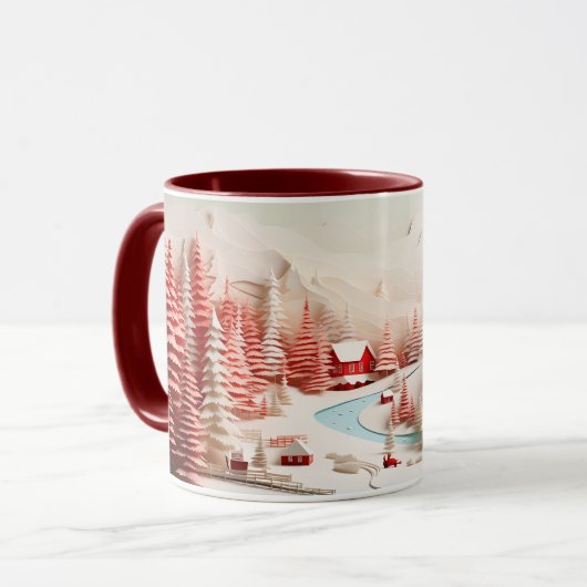 北欧3D冬の風景 マグカップ (正面左)