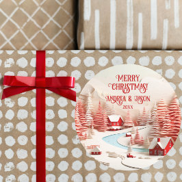 北欧3D冬の風景 ラウンドシール