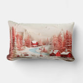 北欧3D冬の風景 ランバークッション (正面)