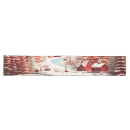 北欧3D冬の風景 ロングテーブルランナー