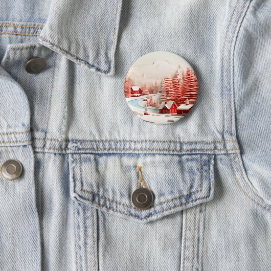 北欧3D冬の風景 缶バッジ (インサイチュ)