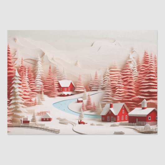 北欧3D冬の風景 薄葉紙 (正面)