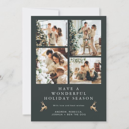 北欧5フォトクリスマスカードボホスカンジホリデー シーズンカード (裏面)