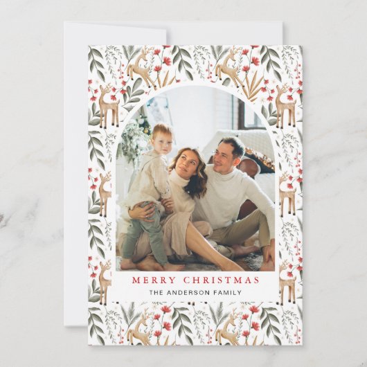 北欧5フォトクリスマスカードボホスカンジホリデー シーズンカード (正面)
