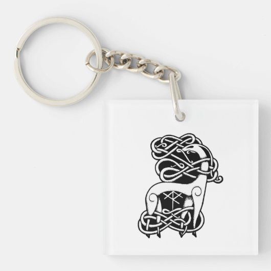 北欧/ケルトの鹿 キーホルダー (正面)