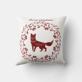 北欧/スカンジクリスマスキツネ。編集可能文字。 クッション (裏面)