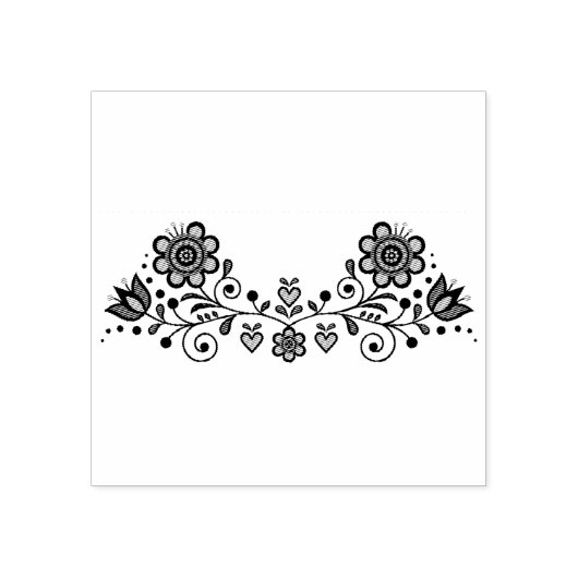 北欧/スカンジナビアフォークの花、フローラ、フォークアート ラバースタンプ (インプリント)