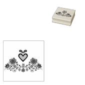 北欧/スカンジナビアフォーク花、フォークハート ラバースタンプ (押印)