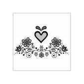 北欧/スカンジナビアフォーク花、フォークハート ラバースタンプ (インプリント)