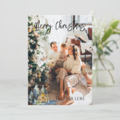 北欧/山写真クリスマスカーパーソナライズされたド シーズンカード (スタンド正面)