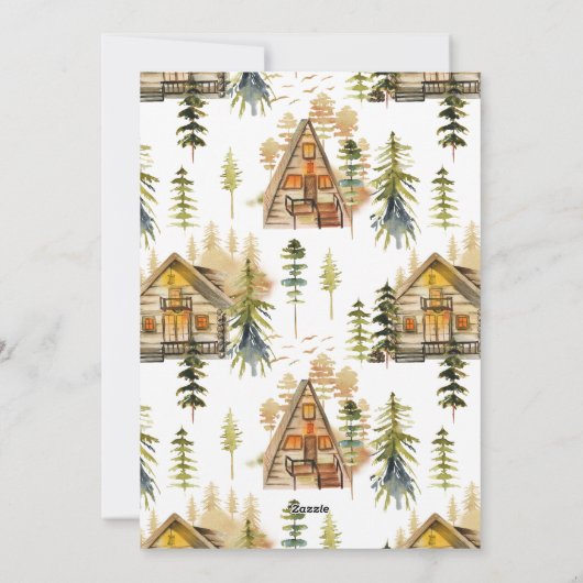 北欧/山写真クリスマスカーパーソナライズされたド シーズンカード (裏面)