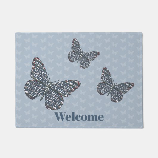 北欧（昆虫）オオカバマダラ、モナーク ドアマット (正面)