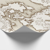 北海とイギリスとスカンジナビアの古い地図 ラッピングペーパー (角)