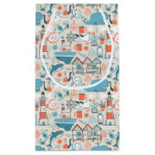 北海のかわいい落書きパターン スモールペーパーバッグ (裏面)