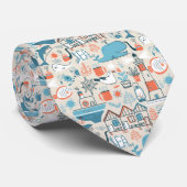 北海のかわいい落書きパターン ネクタイ (ロール)