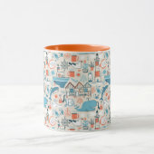 北海のかわいい落書きパターン マグカップ (中央)