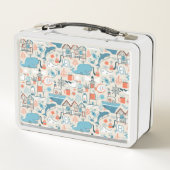 北海のかわいい落書きパターン メタルランチボックス (裏面)