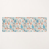 北海のかわいい落書きパターン ヨガマット (正面(横))